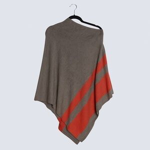 CASHMERE Wool Blend poncho CELESTE Women  Brown‎ and orange Shawl Luxury